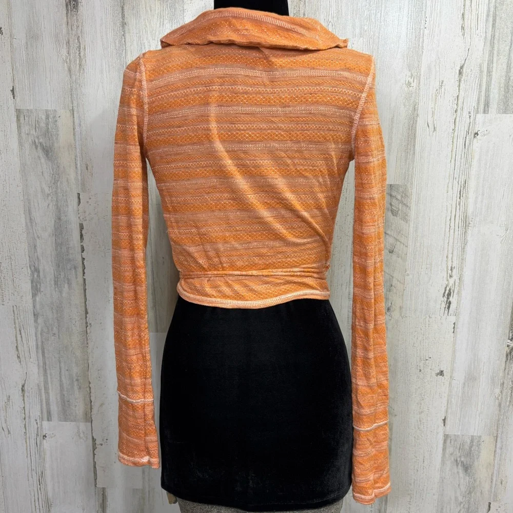 Free People Eloise Boho Orange Wrap Crop Top‎